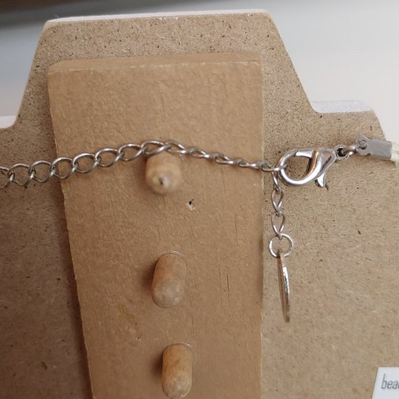 Caracol Mother of Pearl Pendant Necklace Rope Style Chain Contemporary - Picture 3 of 6